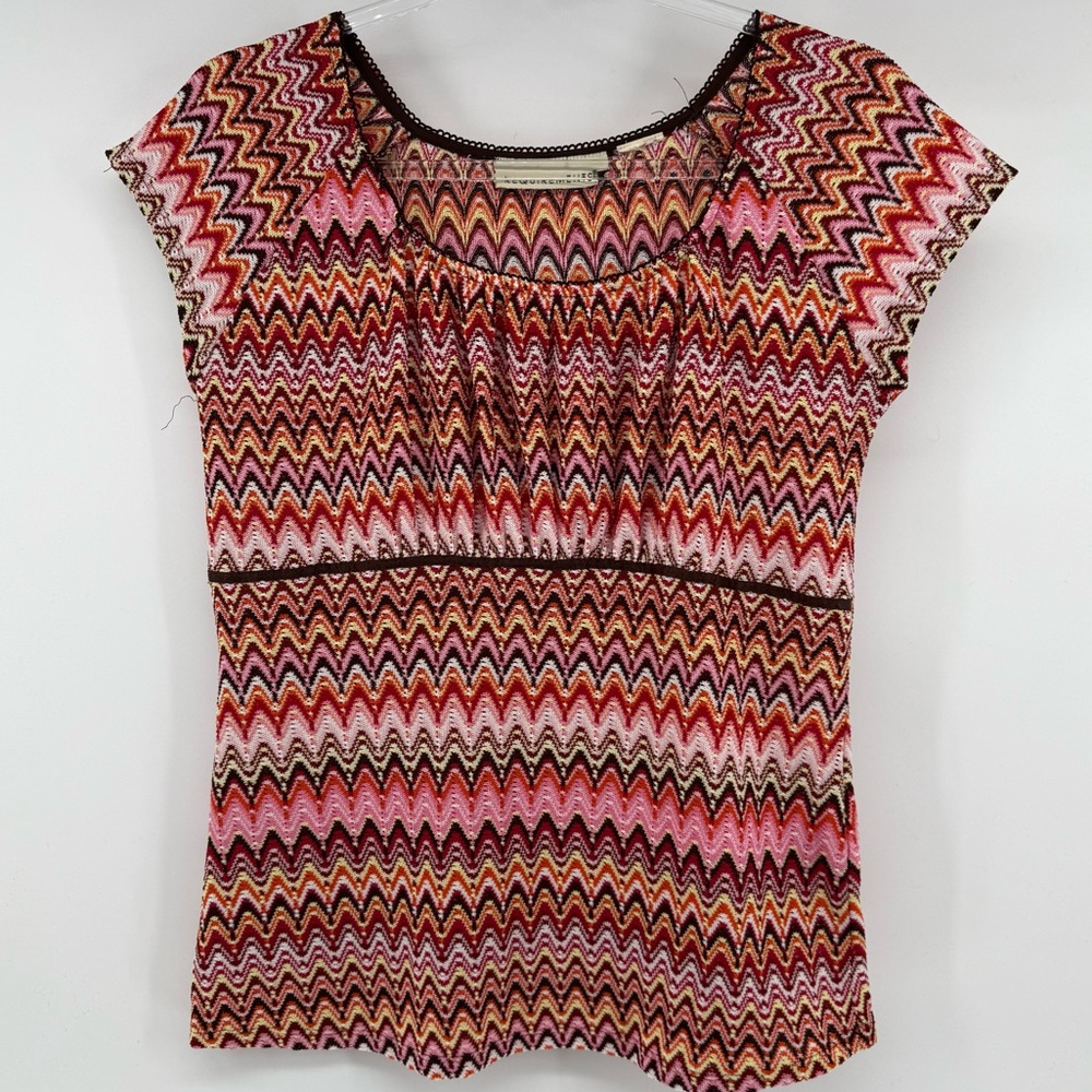 Vintage RQT Top Y2K Babydoll Tank Hippie Colorful Retro Boho Festival Groovy